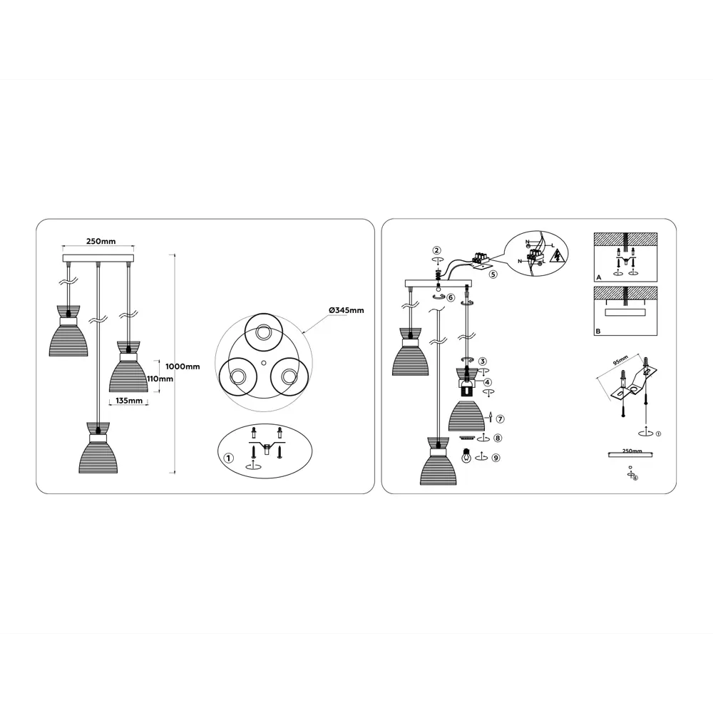 Фото 5 Светильник подвесной Ambrella light Traditional Tr3408 3 лампы 6 м² цвет золото черный дымчатый Фото 5 Светильник подвесной Ambrella light Traditional Tr3408 3 лампы 6 м² цвет золото черный дымчатый