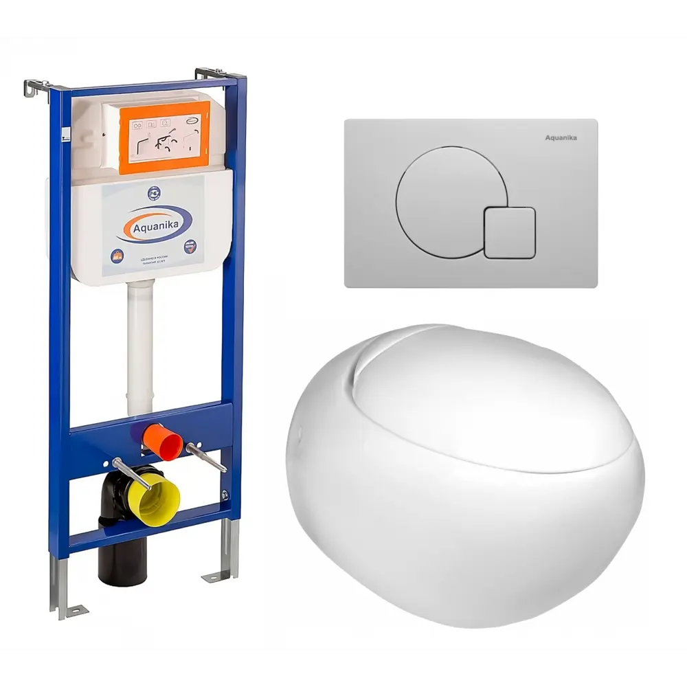 Фото Комплект инсталляция с унитазом Enio 590840 цвет белый Фото Комплект инсталляция с унитазом Enio 590840 цвет белый