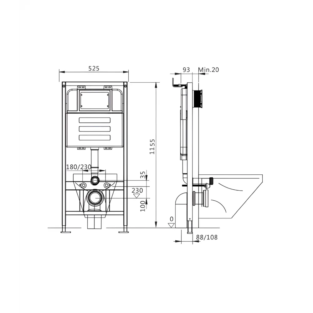 Фото 5 Комплект инсталляция с унитазом Enio 541438 цвет белый
