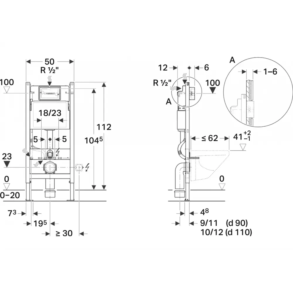 Фото 5 Комплект инсталляция с унитазом Geberit 673550 цвет черный