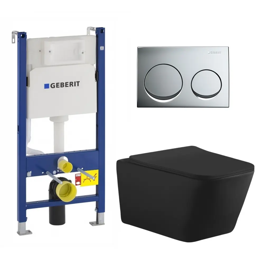 Фото Комплект инсталляция с унитазом Geberit 673555 цвет черный