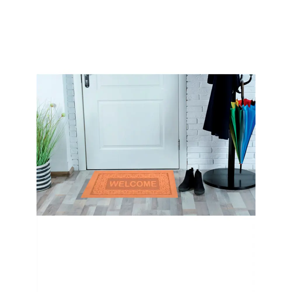 Фото 3 Коврик декоративный Cleopatra Оскар 40х60 см с тиснением темно-бежевый