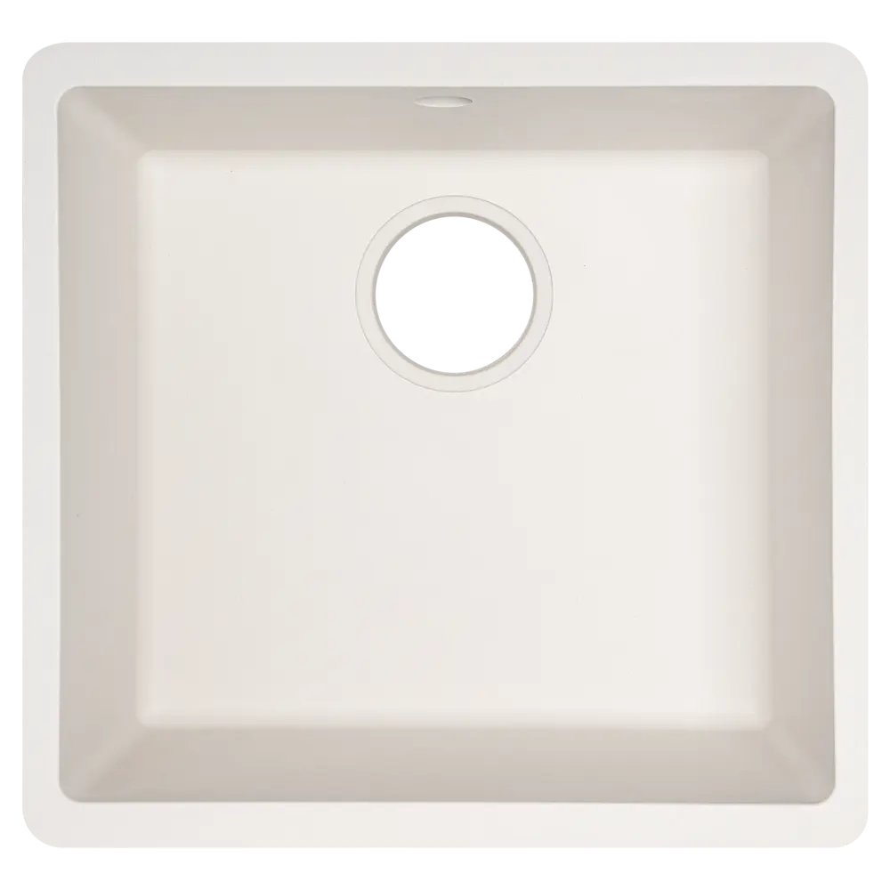 Фото Мойка для кухни под столешницу KONSENSA 44x42 см глубина чаши 21 см кварц цвет белый Фото Мойка для кухни под столешницу KONSENSA 44x42 см глубина чаши 21 см кварц цвет белый