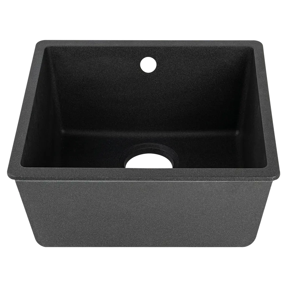 Фото 2 Мойка для кухни под столешницу KONSENSA 44x42 см глубина чаши 21 см кварц цвет черный Фото 2 Мойка для кухни под столешницу KONSENSA 44x42 см глубина чаши 21 см кварц цвет черный