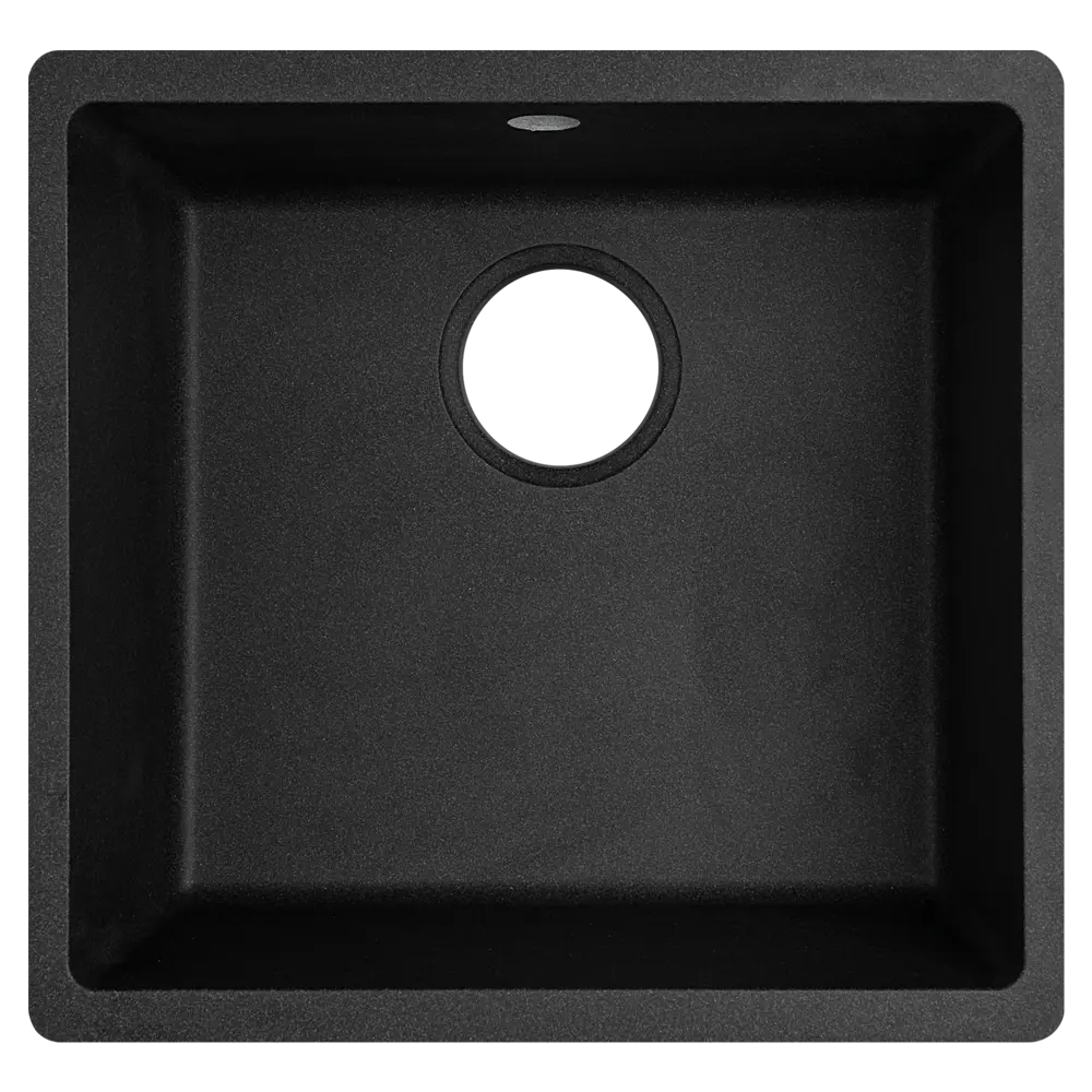 Фото Мойка для кухни под столешницу KONSENSA 44x42 см глубина чаши 21 см кварц цвет черный Фото Мойка для кухни под столешницу KONSENSA 44x42 см глубина чаши 21 см кварц цвет черный