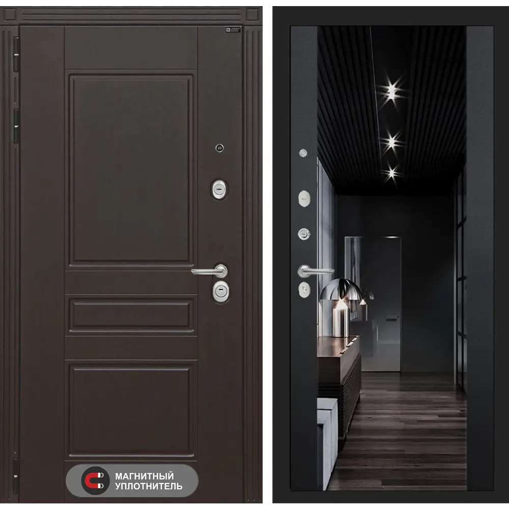 Фото Входная дверь Лабиринт Мегаполис левый 205x88см цвет венге/черный кварц с зеркалом ФЛЗ-1 Фото Входная дверь Лабиринт Мегаполис левый 205x88см цвет венге/черный кварц с зеркалом ФЛЗ-1