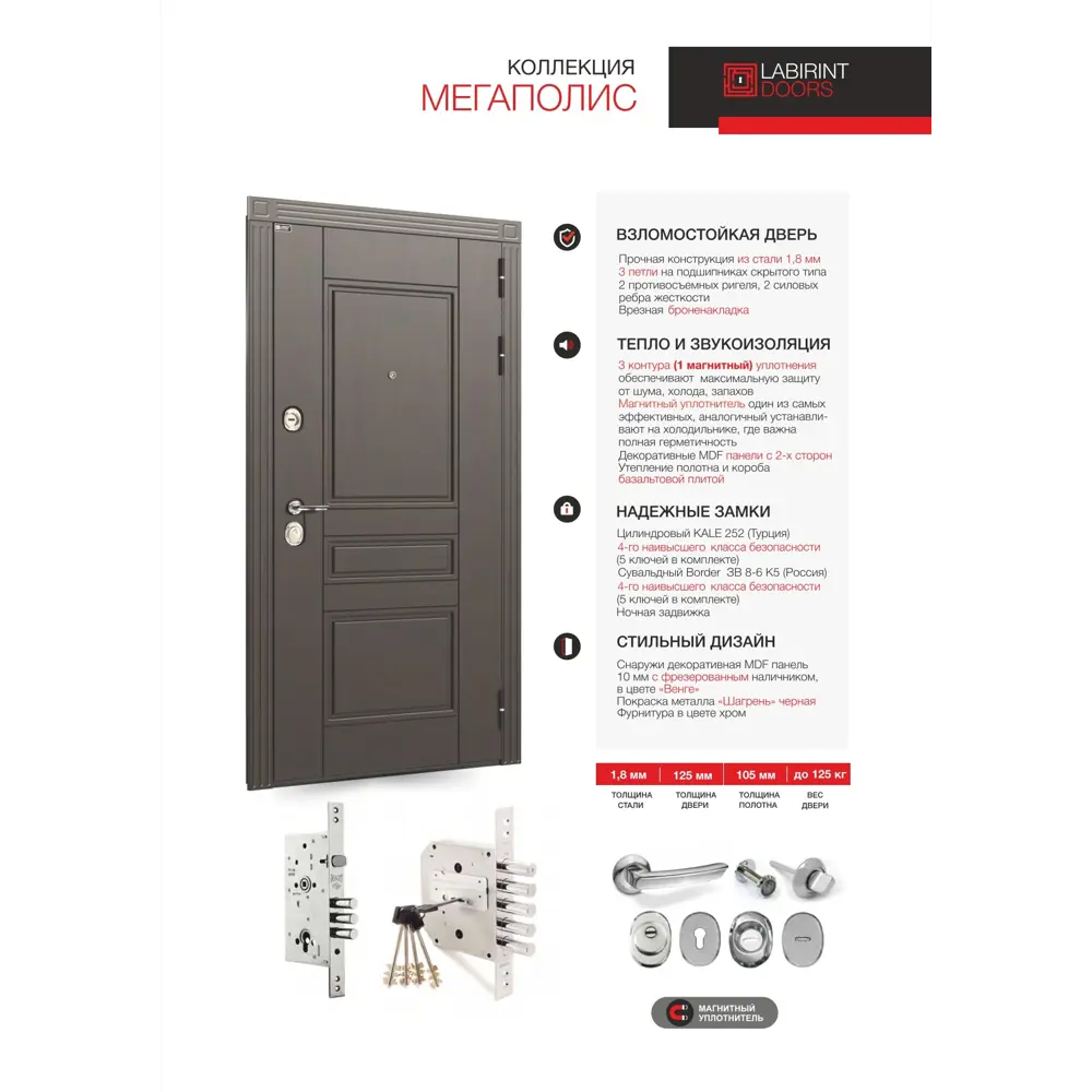 Фото 5 Входная дверь Лабиринт Мегаполис с панелью П24 левый 205x88см цвет венге/бетон светлый Фото 5 Входная дверь Лабиринт Мегаполис с панелью П24 левый 205x88см цвет венге/бетон светлый