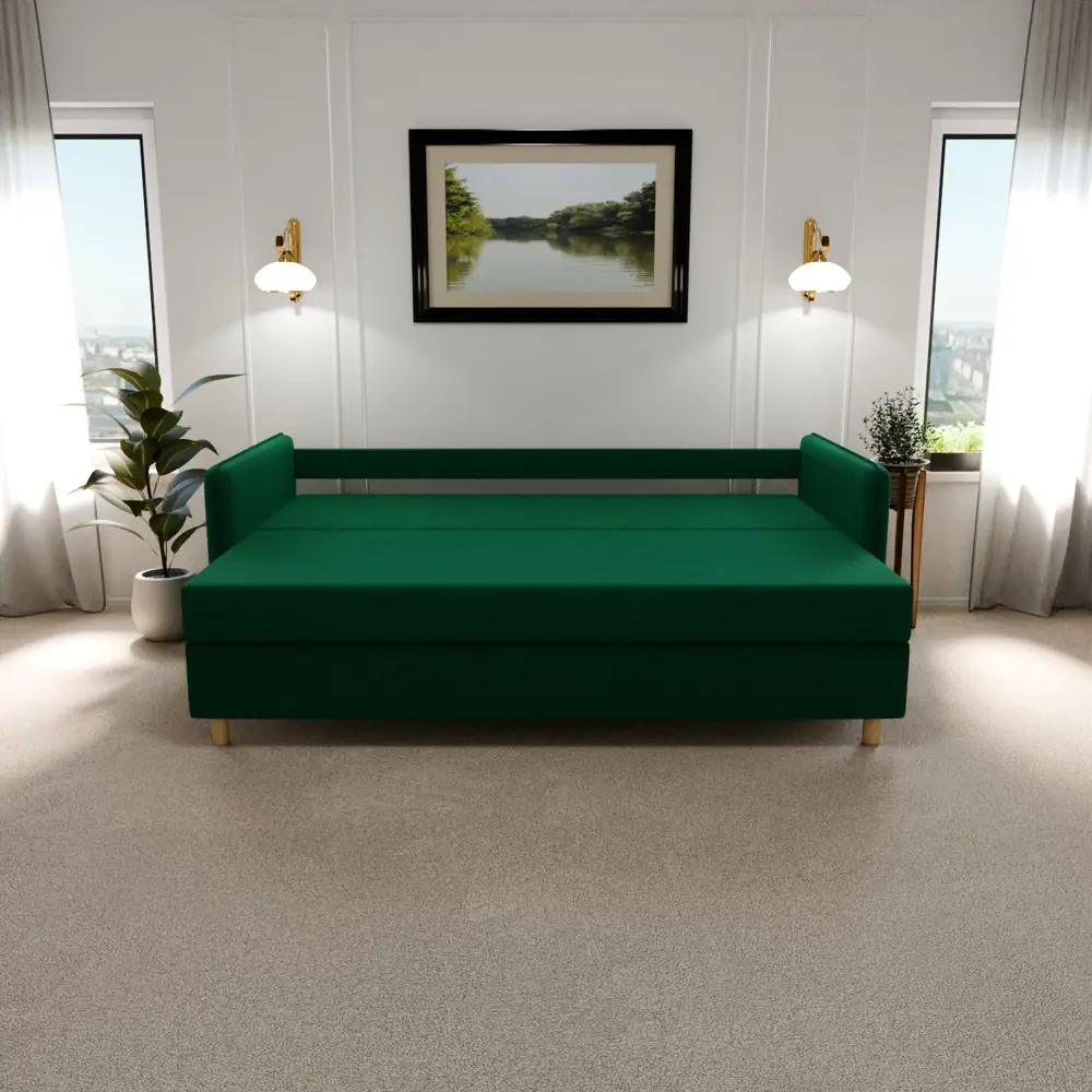 Фото 5 Раскладной диван Yorcom Комфорта_33 210x80x100 см велюр цвет зелёный Фото 5 Раскладной диван Yorcom Комфорта_33 210x80x100 см велюр цвет зелёный
