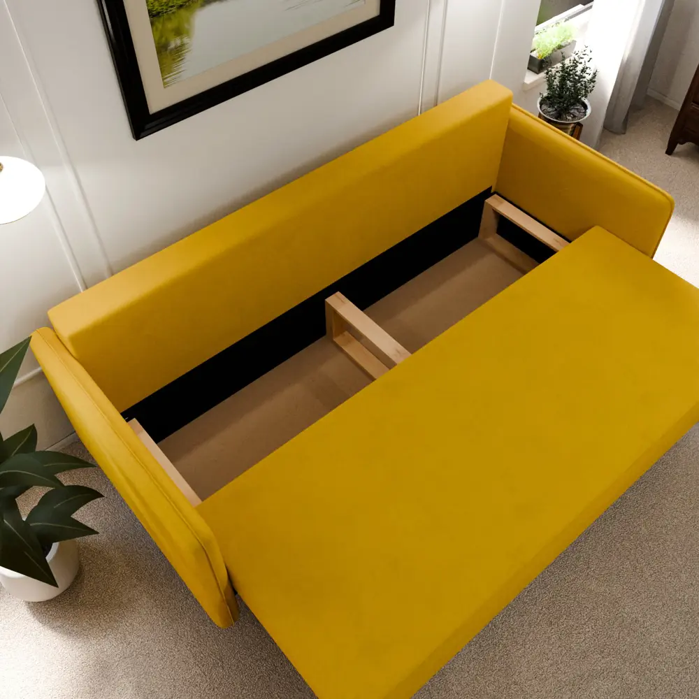 Фото 6 Раскладной диван Yorcom Комфорта 210x80x100 см велюр цвет желтый Фото 6 Раскладной диван Yorcom Комфорта 210x80x100 см велюр цвет желтый