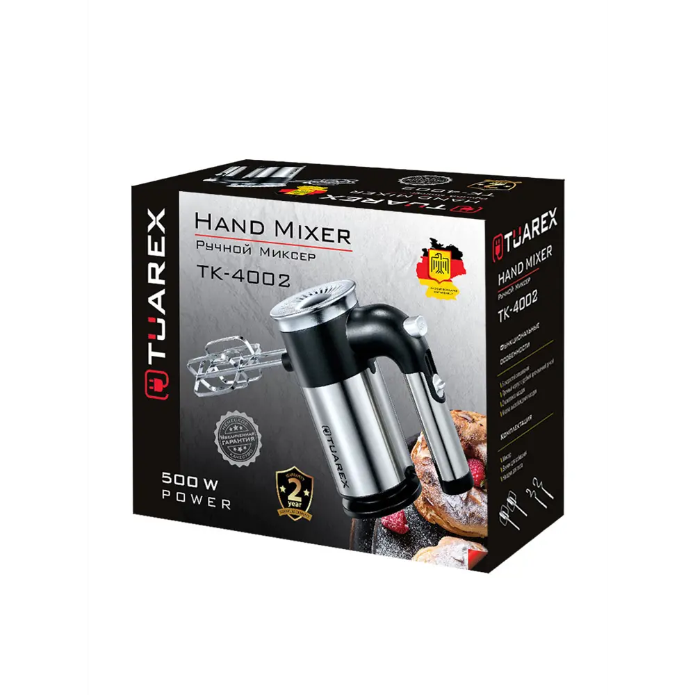 Фото 8 Ручной миксер Tuarex TK-4002 500 Вт цвет сталь Фото 8 Ручной миксер Tuarex TK-4002 500 Вт цвет сталь