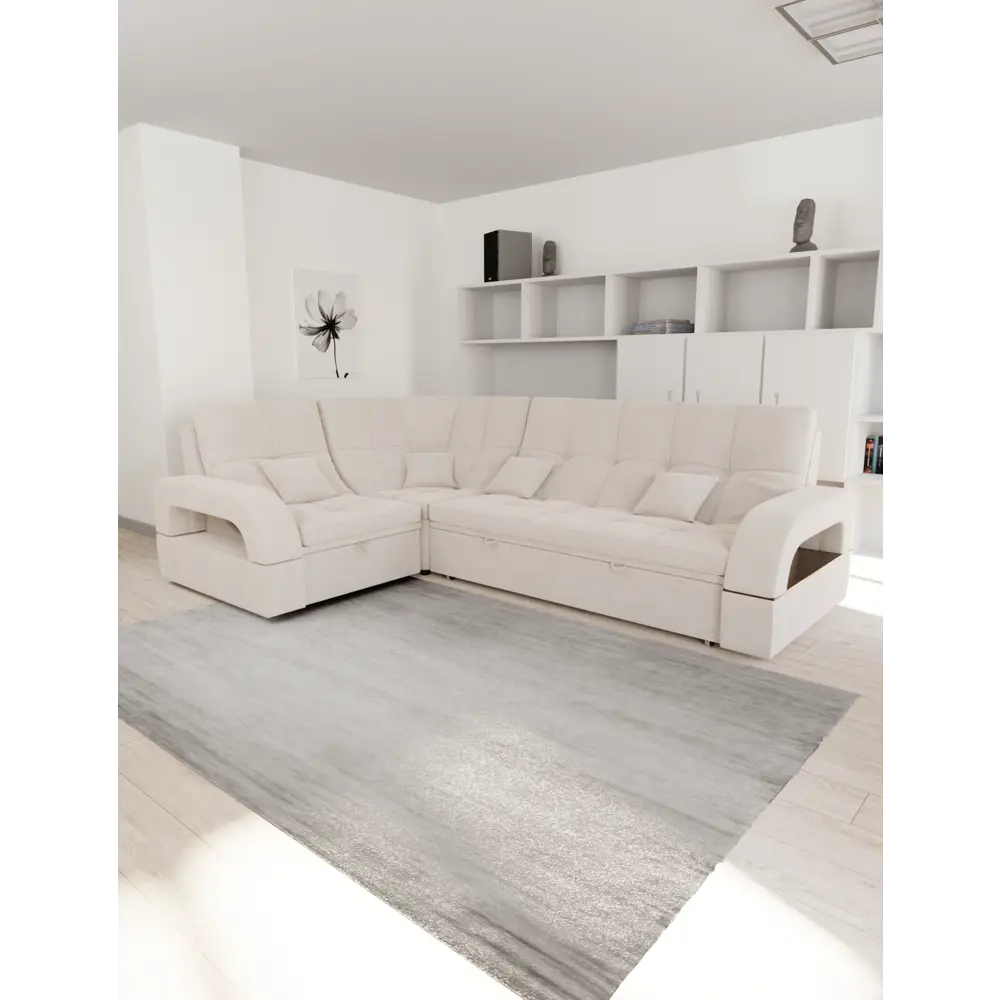 Фото Раскладной диван Yorcom Майами-3 1 268x97x187 см велюр цвет белый Фото Раскладной диван Yorcom Майами-3 1 268x97x187 см велюр цвет белый