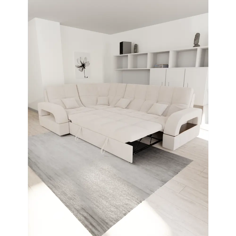 Фото 2 Раскладной диван Yorcom Майами-3 1 268x97x187 см велюр цвет белый Фото 2 Раскладной диван Yorcom Майами-3 1 268x97x187 см велюр цвет белый