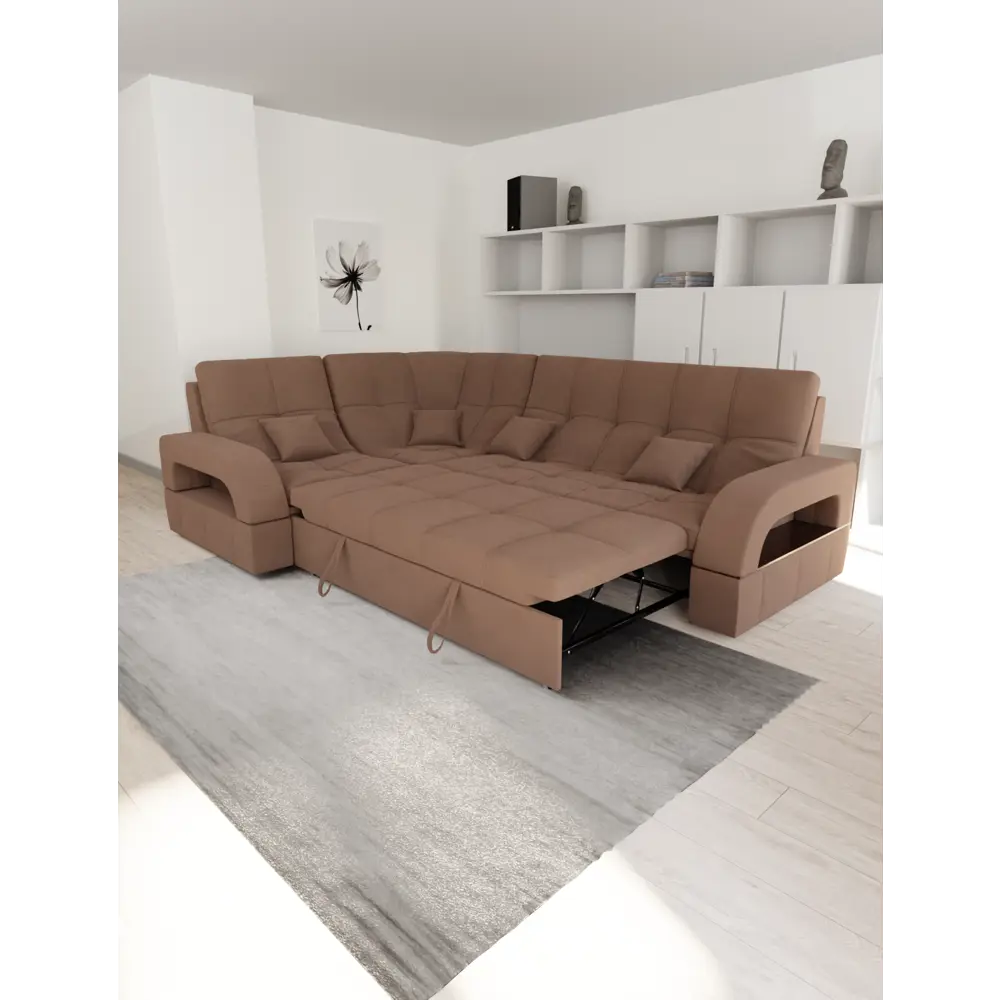 Фото 2 Раскладной диван Yorcom Майами-3 23 268x97x187 см велюр цвет коричневый Фото 2 Раскладной диван Yorcom Майами-3 23 268x97x187 см велюр цвет коричневый