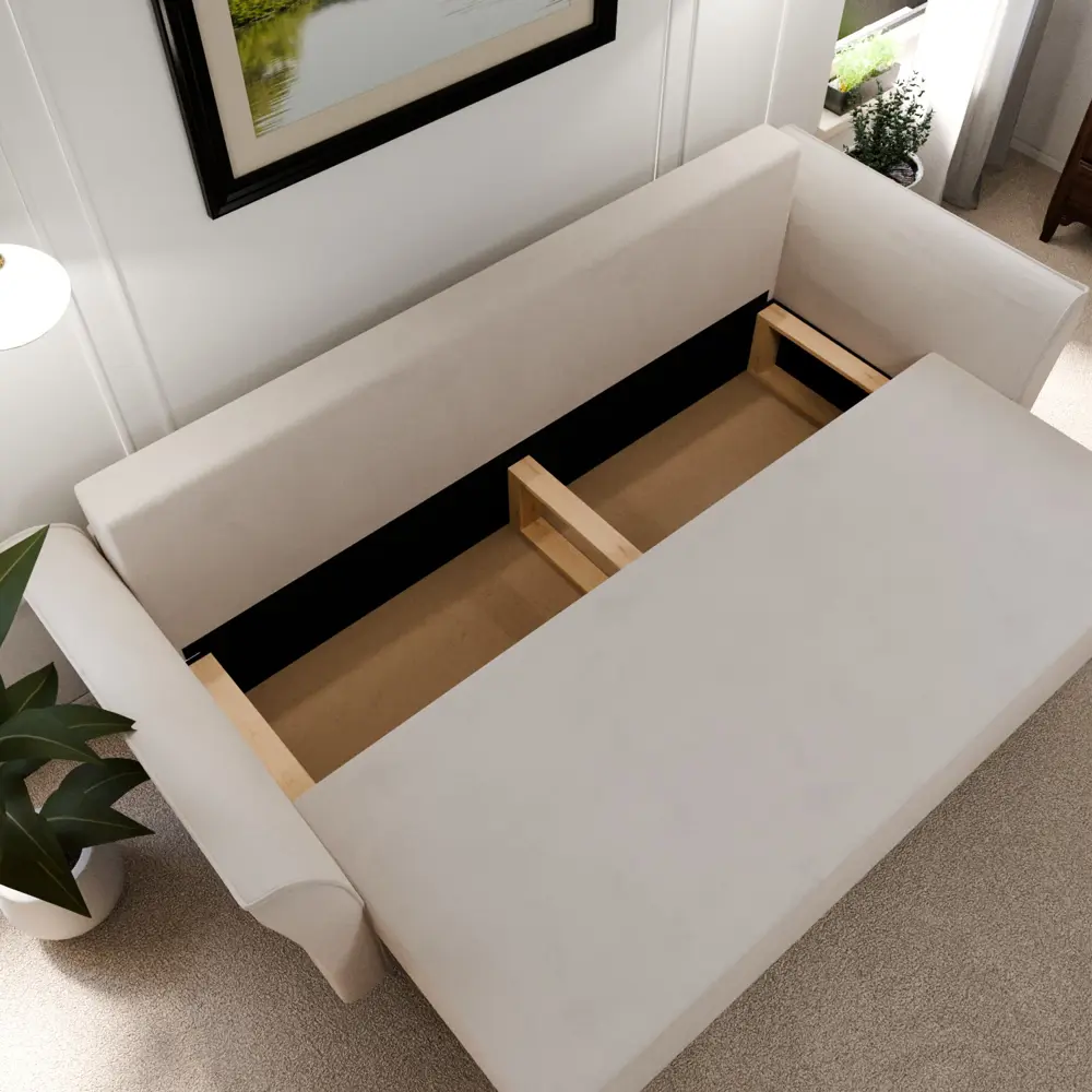 Фото 5 Раскладной диван Yorcom Наоми 1 220x80x100 см велюр цвет белый