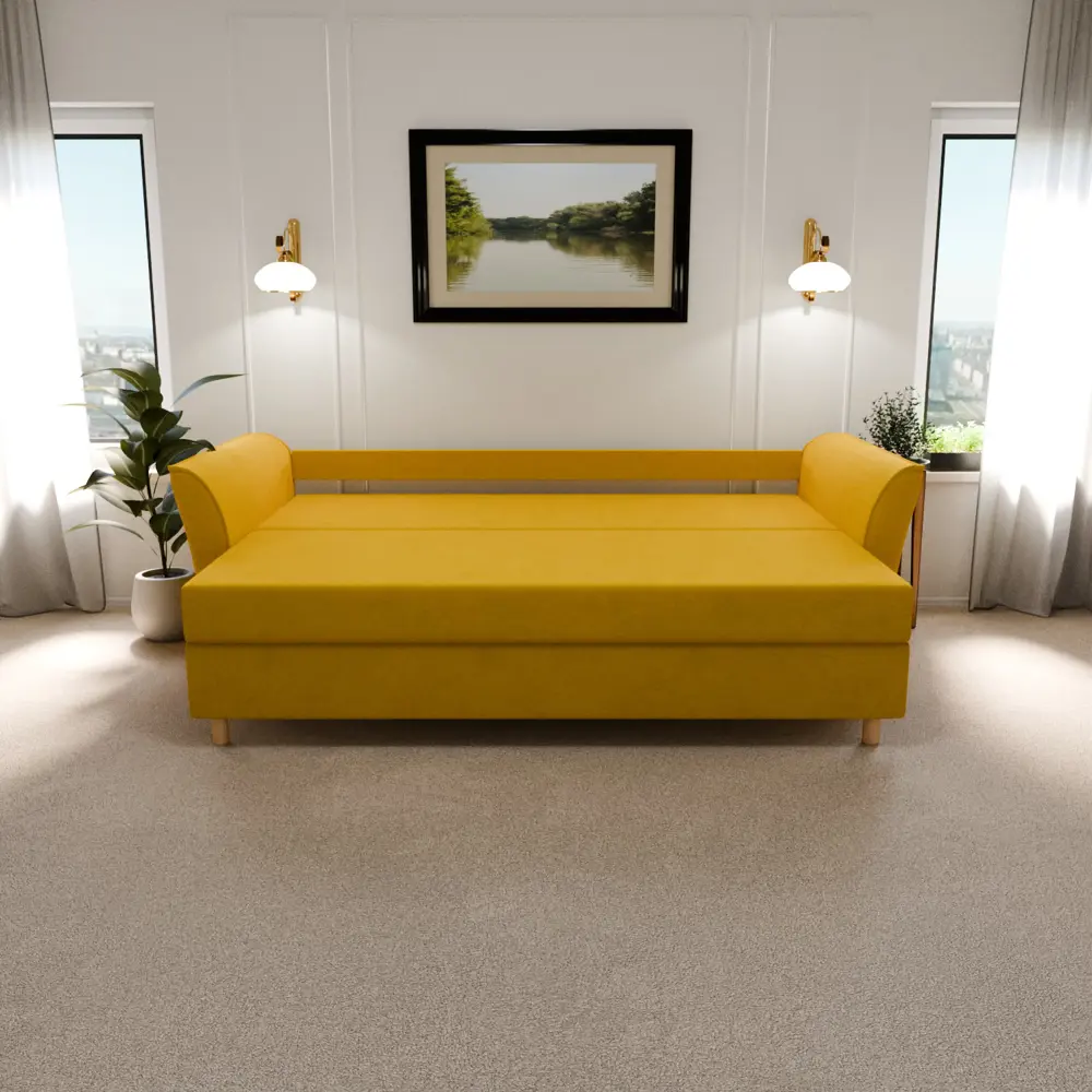Фото 5 Раскладной диван Yorcom Пандора 220x80x100 см велюр цвет желтый Фото 5 Раскладной диван Yorcom Пандора 220x80x100 см велюр цвет желтый
