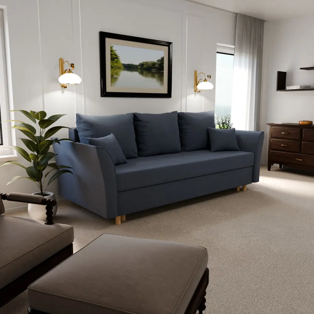 Фото Раскладной диван Yorcom Мелодия 220x80x100 см велюр цвет серо-фиолетовый