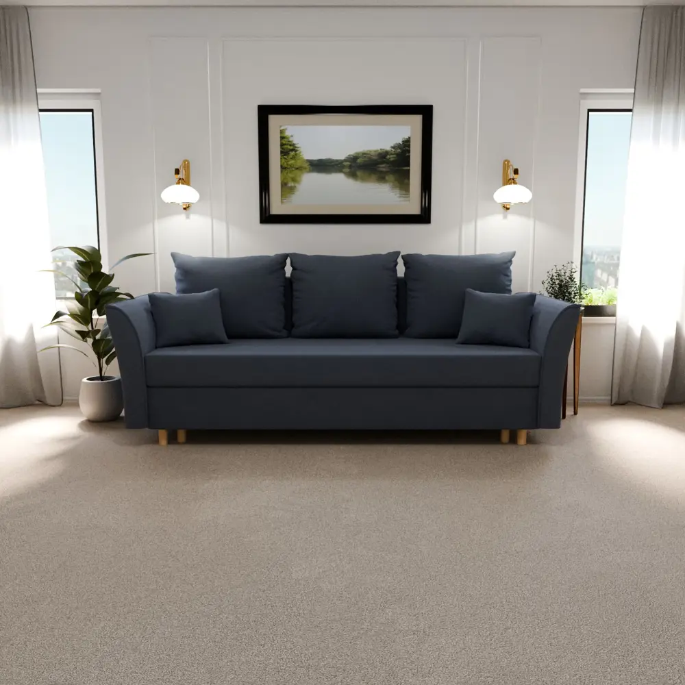 Фото 2 Раскладной диван Yorcom Мелодия 220x80x100 см велюр цвет серо-фиолетовый