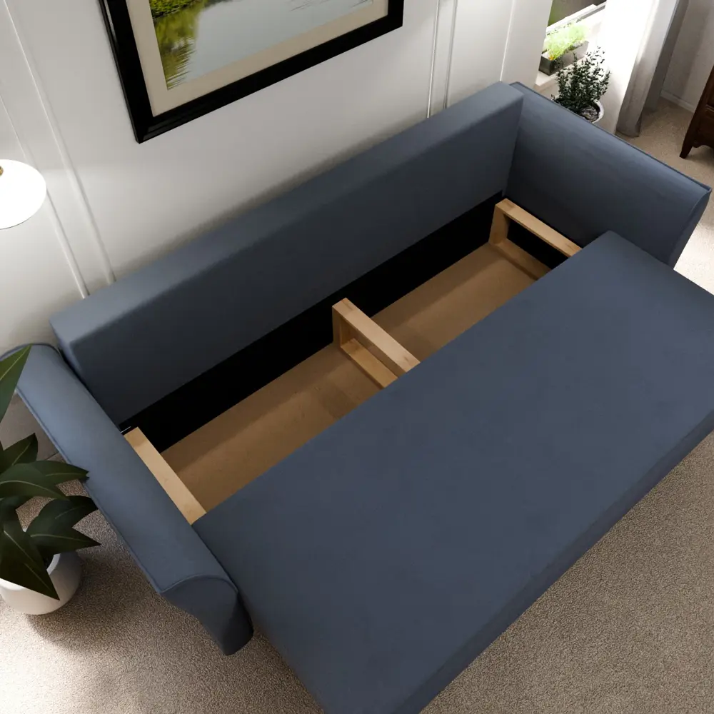 Фото 5 Раскладной диван Yorcom Мелодия 220x80x100 см велюр цвет серо-фиолетовый