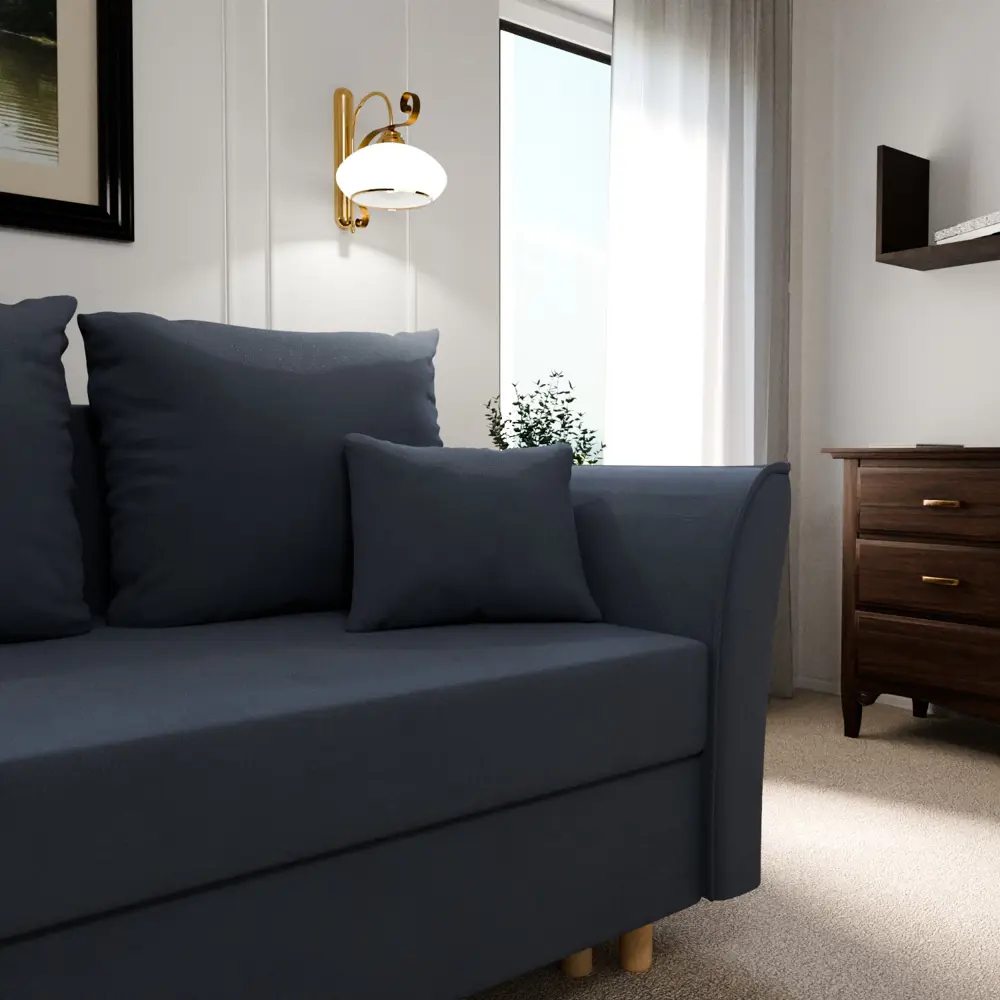 Фото 6 Раскладной диван Yorcom Мелодия 220x80x100 см велюр цвет серо-фиолетовый