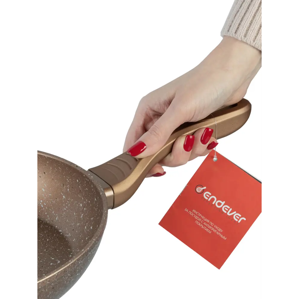 Фото 4 Сковорода Endever Stone 3024 24 см алюминий нет без крышки цвет бронза Фото 4 Сковорода Endever Stone 3024 24 см алюминий нет без крышки цвет бронза