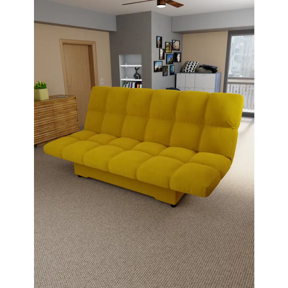 Фото Раскладной диван Yorcom Финка 40 190x100x100 см велюр цвет жёлтый Фото Раскладной диван Yorcom Финка 40 190x100x100 см велюр цвет жёлтый