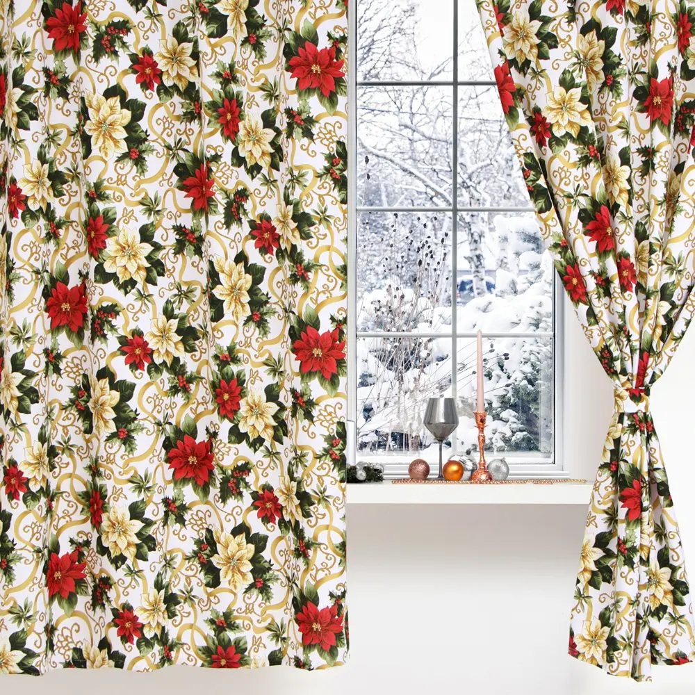 Фото Штора Доляна 10643129 на шторной ленте 180x145 см цвет бежевый