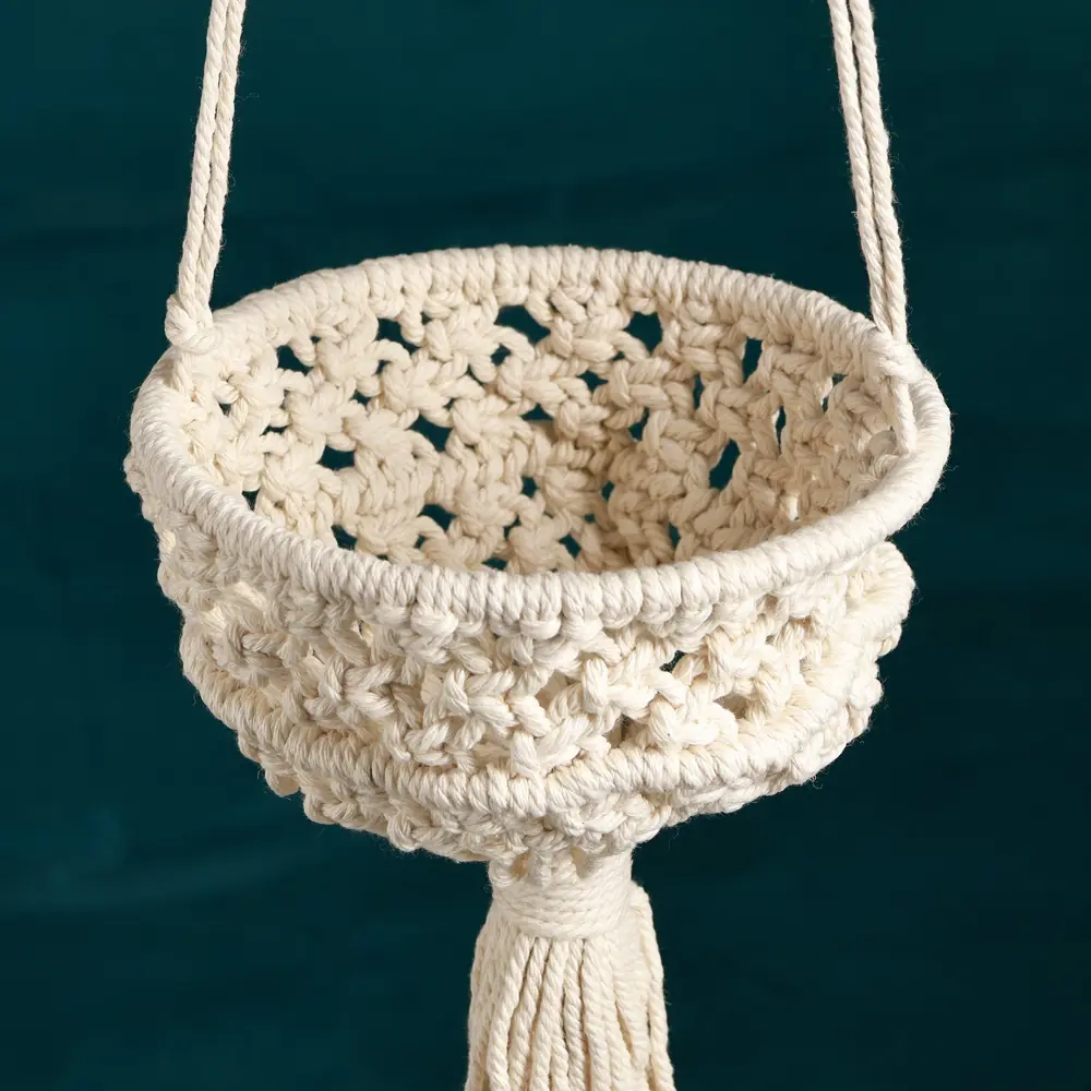 Фото 3 Кашпо подвесное Take it easy Луна 10631502 15 см 4 л макраме бежевый