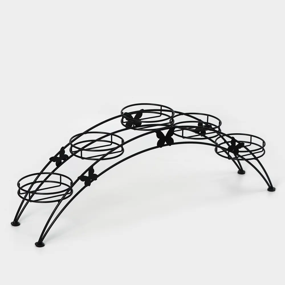 Фото 2 Подставка для цветов ЗМИ Арка-5 10359195 12 см металл черный Фото 2 Подставка для цветов ЗМИ Арка-5 10359195 12 см металл черный