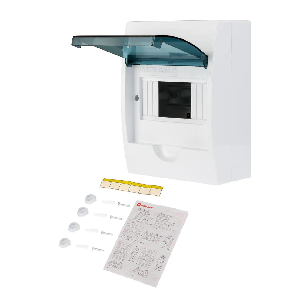 Фото 6 Щит распределительный навесной ЩРН-П-6 Rexant 6 модулей IP41 пластик Фото 6 Щит распределительный навесной ЩРН-П-6 Rexant 6 модулей IP41 пластик