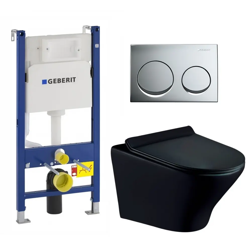 Фото Комплект инсталляция с унитазом Geberit 673562 цвет черный