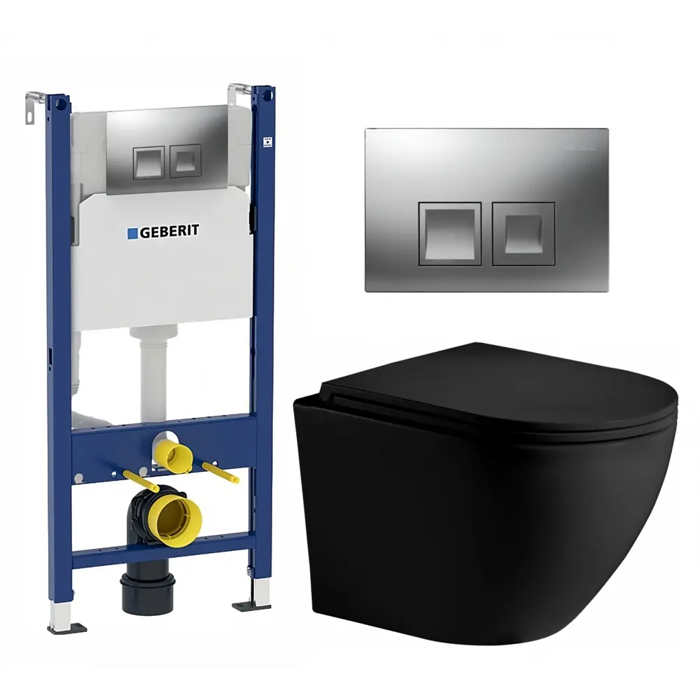 Фото Комплект инсталляция с унитазом Geberit 594770 цвет черный