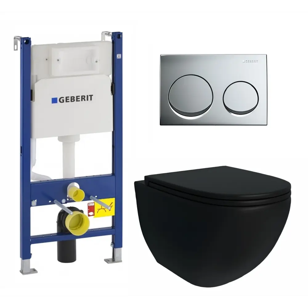 Фото Комплект инсталляция с унитазом Geberit 673576 цвет черный