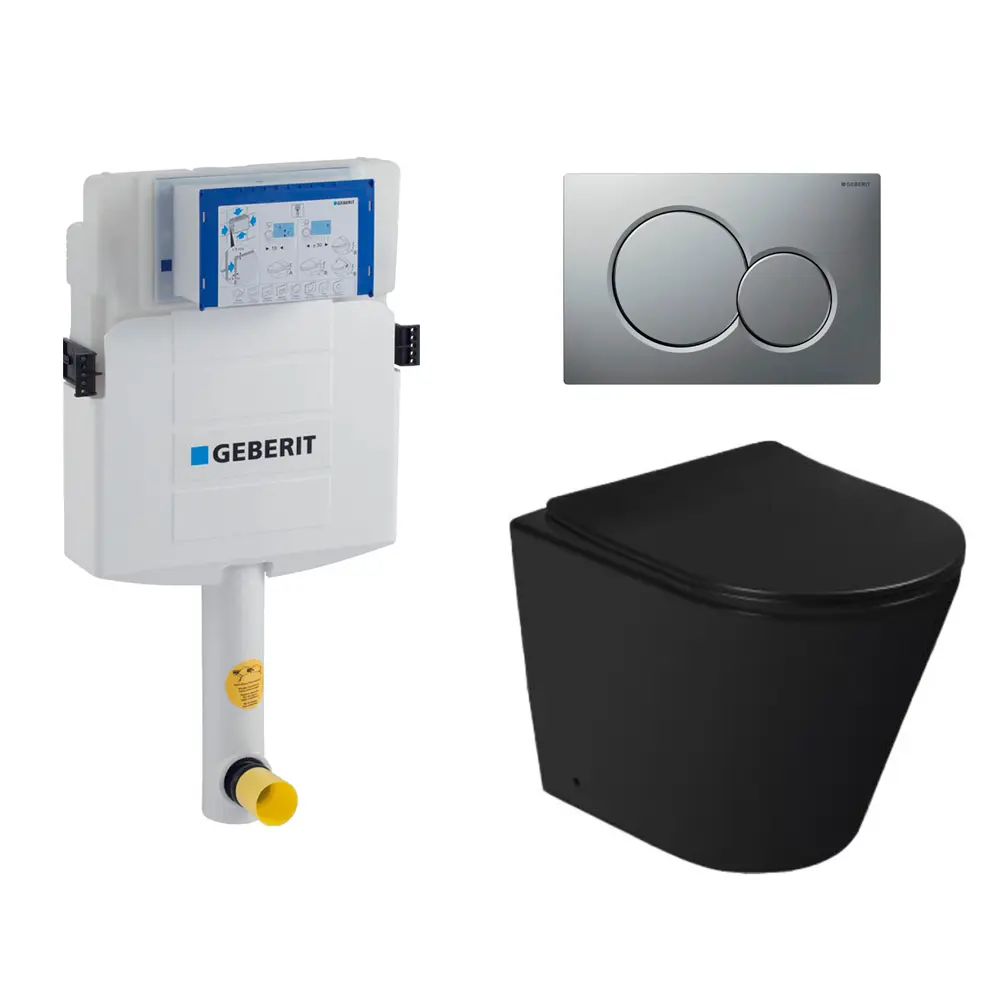 Фото Комплект инсталляция с унитазом Geberit 535672 цвет черный Фото Комплект инсталляция с унитазом Geberit 535672 цвет черный
