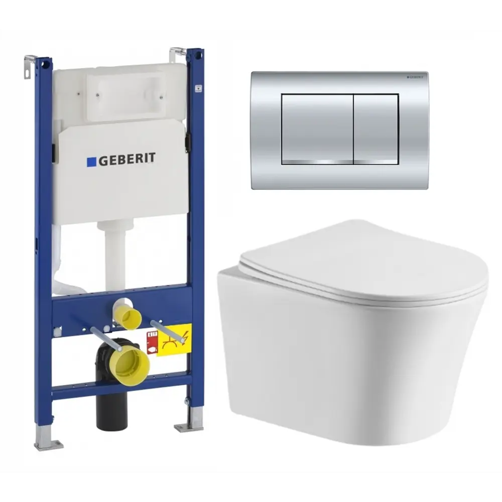 Фото Комплект инсталляция с унитазом Geberit 522877 цвет белый Фото Комплект инсталляция с унитазом Geberit 522877 цвет белый