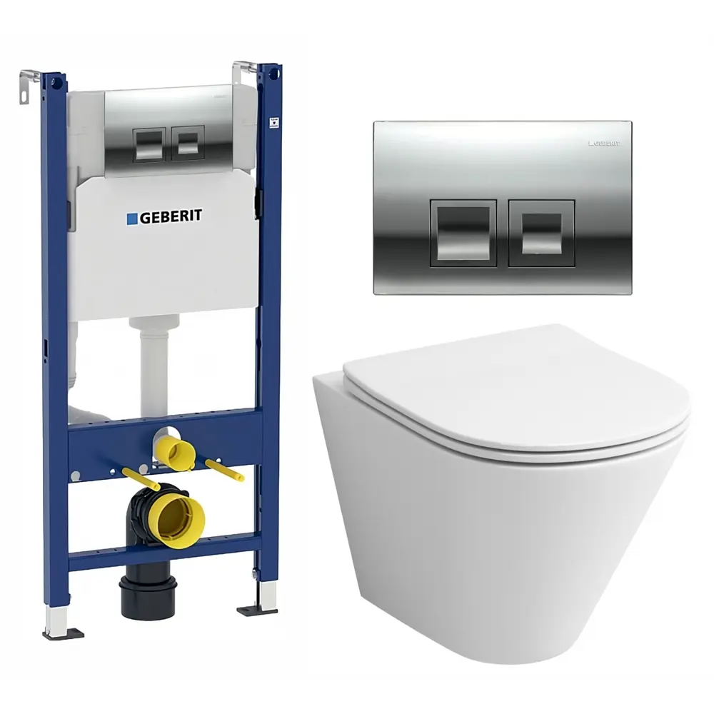 Фото Комплект инсталляция с унитазом Geberit 594820 цвет белый Фото Комплект инсталляция с унитазом Geberit 594820 цвет белый