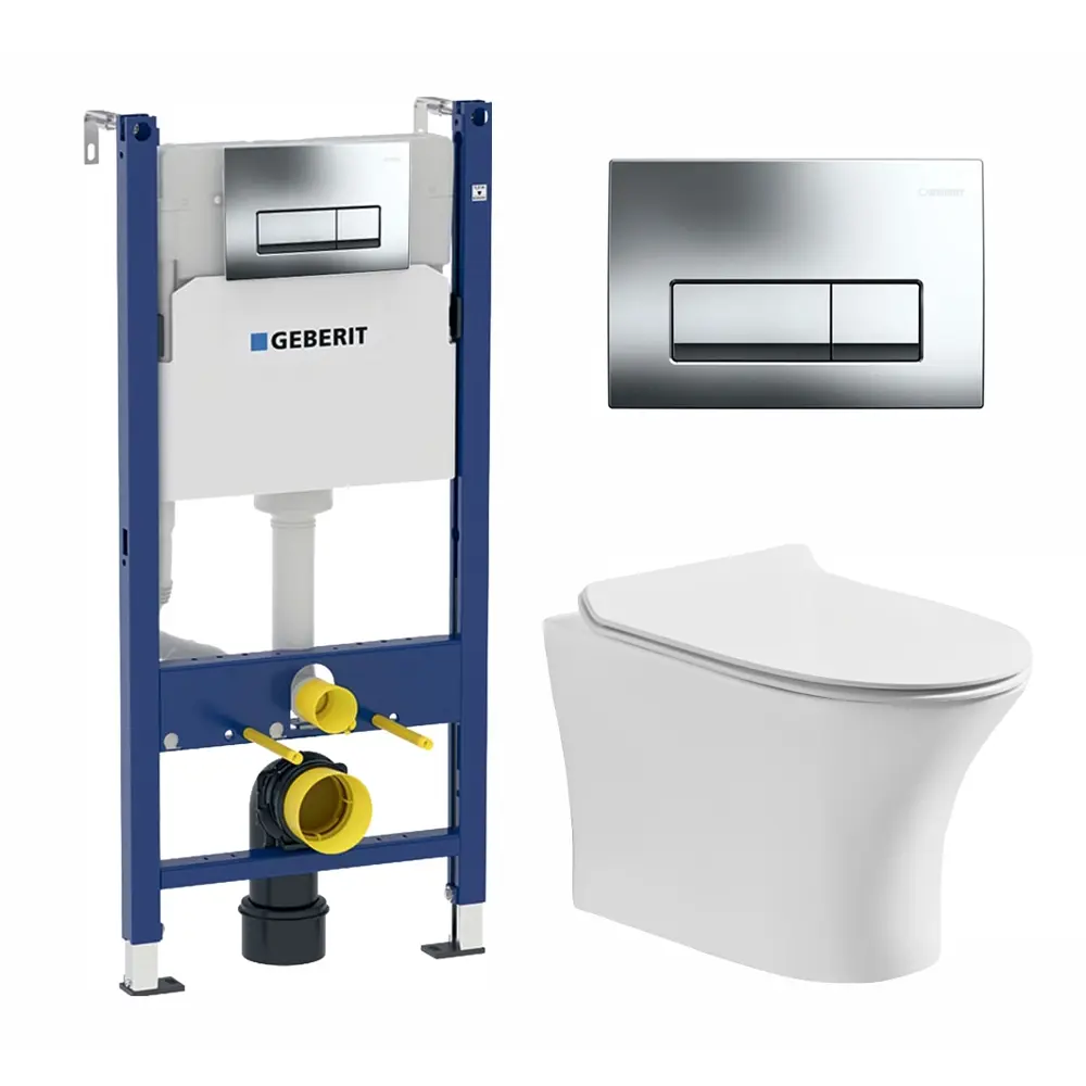 Фото Комплект инсталляция с унитазом Geberit 462677 цвет белый Фото Комплект инсталляция с унитазом Geberit 462677 цвет белый