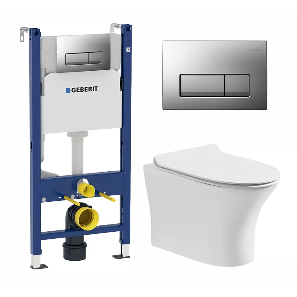 Фото Комплект инсталляция с унитазом Geberit 462688 цвет белый Фото Комплект инсталляция с унитазом Geberit 462688 цвет белый