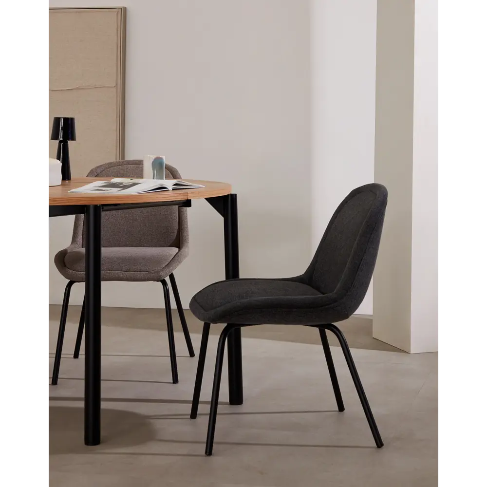 Фото 2 Стул La forma Aimin 63x85x51 см текстиль цвет черный Фото 2 Стул La forma Aimin 63x85x51 см текстиль цвет черный