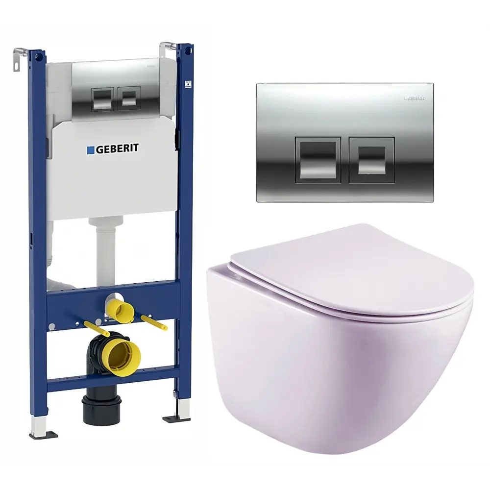 Фото Комплект инсталляция с унитазом Geberit 594838 цвет белый Фото Комплект инсталляция с унитазом Geberit 594838 цвет белый