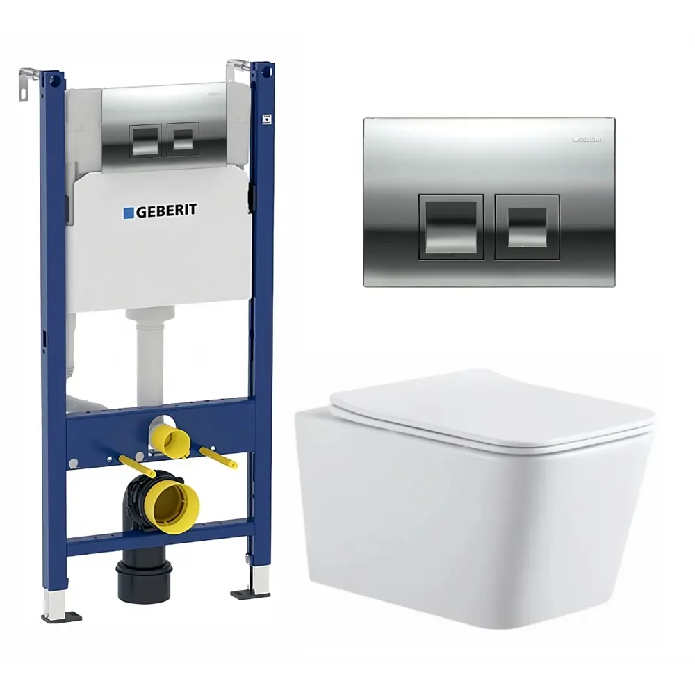 Фото Комплект инсталляция с унитазом Geberit 594842 цвет белый Фото Комплект инсталляция с унитазом Geberit 594842 цвет белый