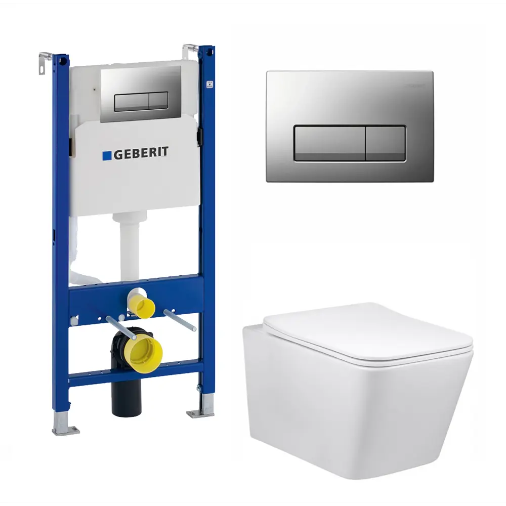 Фото Комплект инсталляция с унитазом Geberit 425895 цвет белый Фото Комплект инсталляция с унитазом Geberit 425895 цвет белый