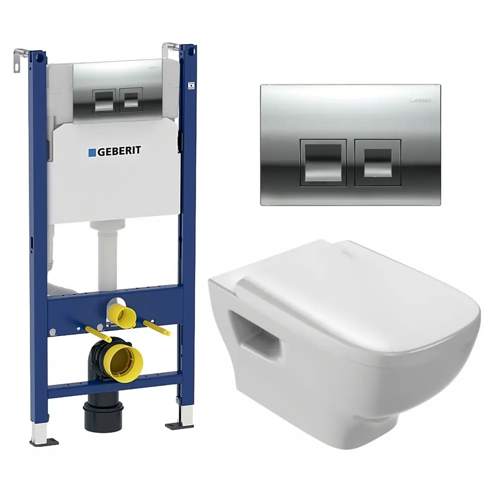Фото Комплект инсталляция с унитазом Geberit 594864 цвет белый Фото Комплект инсталляция с унитазом Geberit 594864 цвет белый