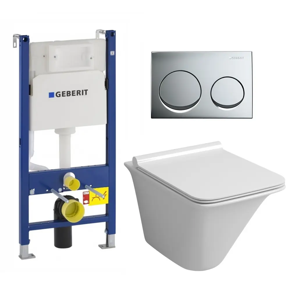 Фото Комплект инсталляция с унитазом Geberit 672958 цвет белый Фото Комплект инсталляция с унитазом Geberit 672958 цвет белый