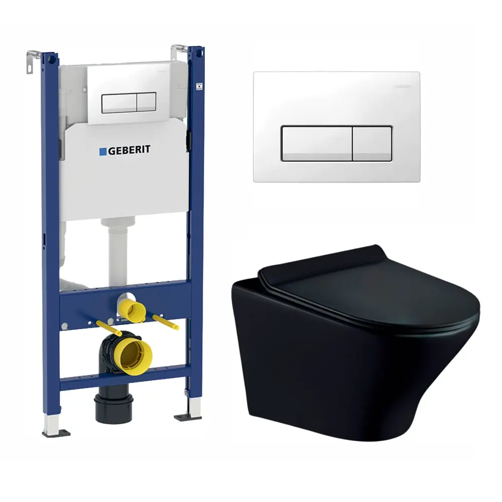 Фото Комплект инсталляция с унитазом Geberit 462788 цвет черный