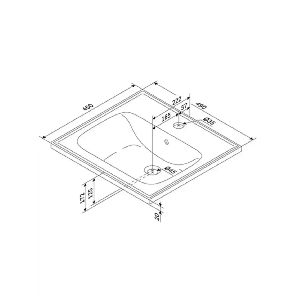 Фото 10 Тумба под раковину подвесная Am.pm M85A-FHX0502WG-WCC0502WG 47.5см с раковиной белая