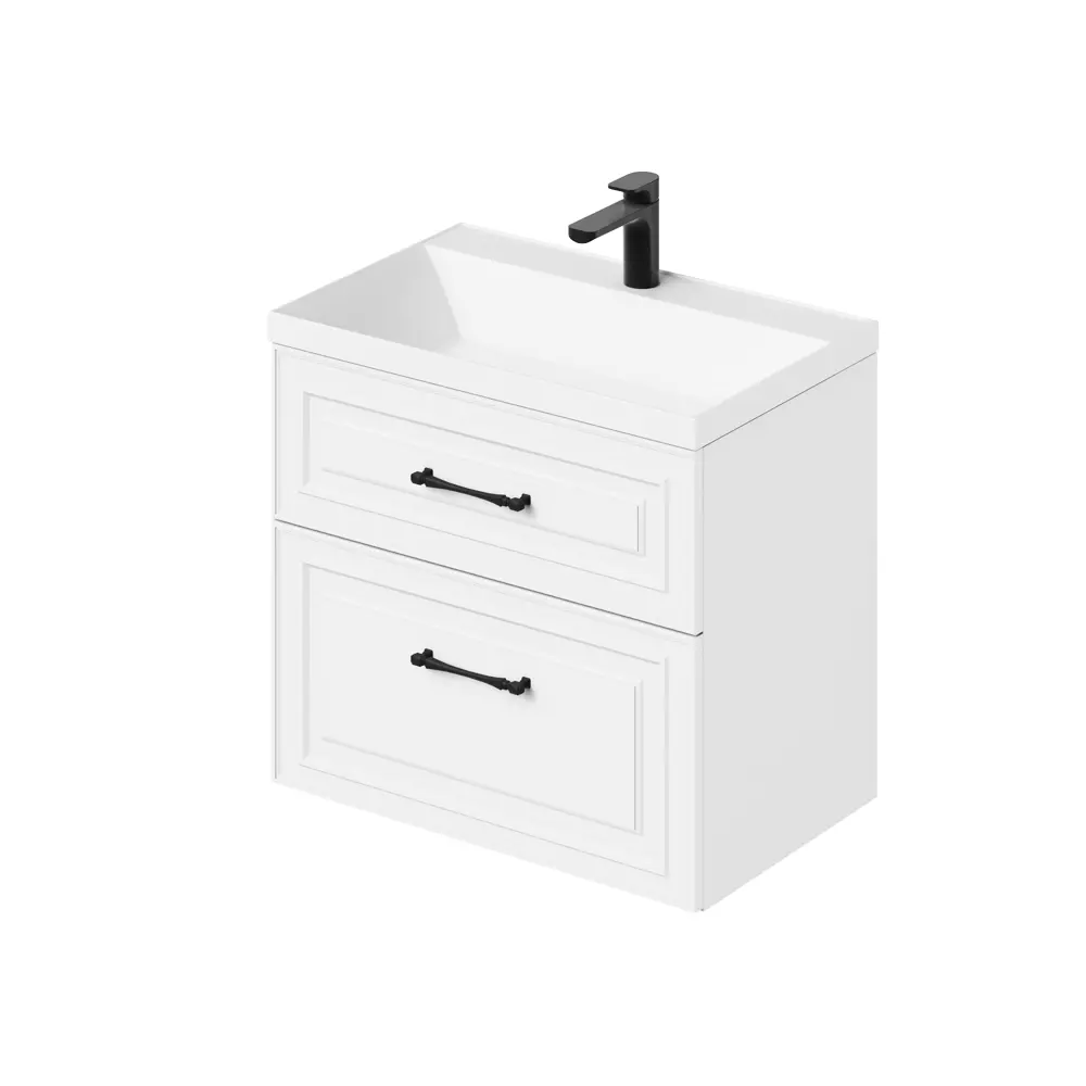 Фото Тумба под раковину подвесная Итана 4657841621725 69.4см с раковиной цвет Эмаль белый матовый Фото Тумба под раковину подвесная Итана 4657841621725 69.4см с раковиной цвет Эмаль белый матовый