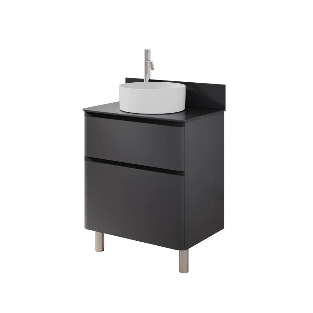 Фото Тумба под раковину подвесная Итана 4657839166603 68.4см цвет графит Фото Тумба под раковину подвесная Итана 4657839166603 68.4см цвет графит