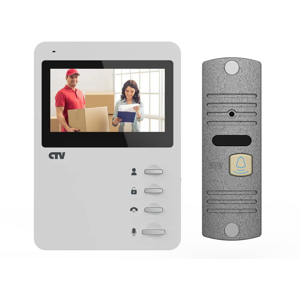 Фото Видеодомофон Ctv CTV-DP1400N Wsi 4" цвет белый Фото Видеодомофон Ctv CTV-DP1400N Wsi 4" цвет белый