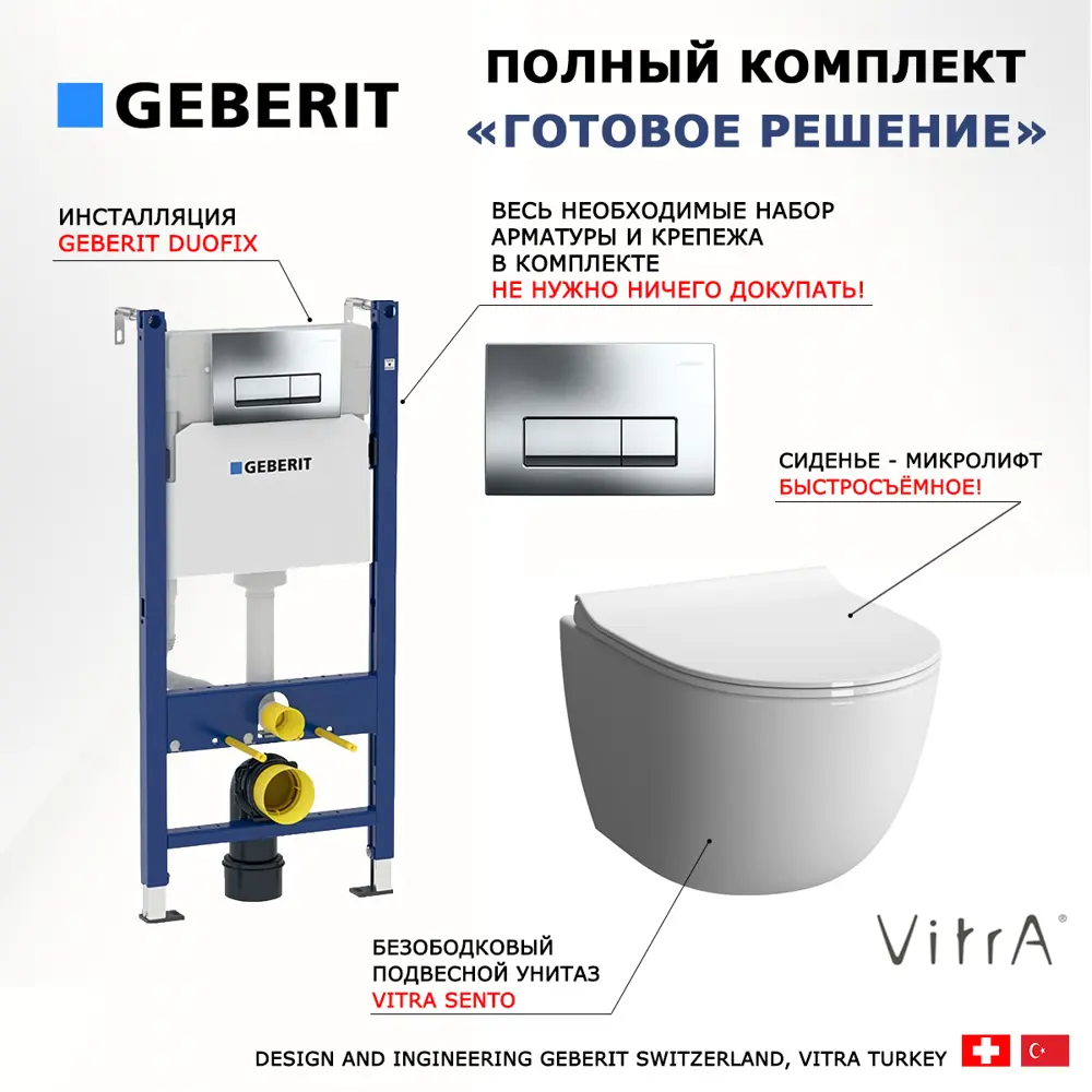 Фото 7 Комплект инсталляция с унитазом Geberit 425929 цвет белый Фото 7 Комплект инсталляция с унитазом Geberit 425929 цвет белый