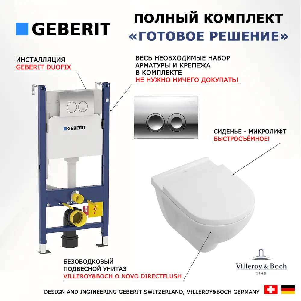 Фото 9 Комплект инсталляция с унитазом Geberit 425932 цвет белый Фото 9 Комплект инсталляция с унитазом Geberit 425932 цвет белый